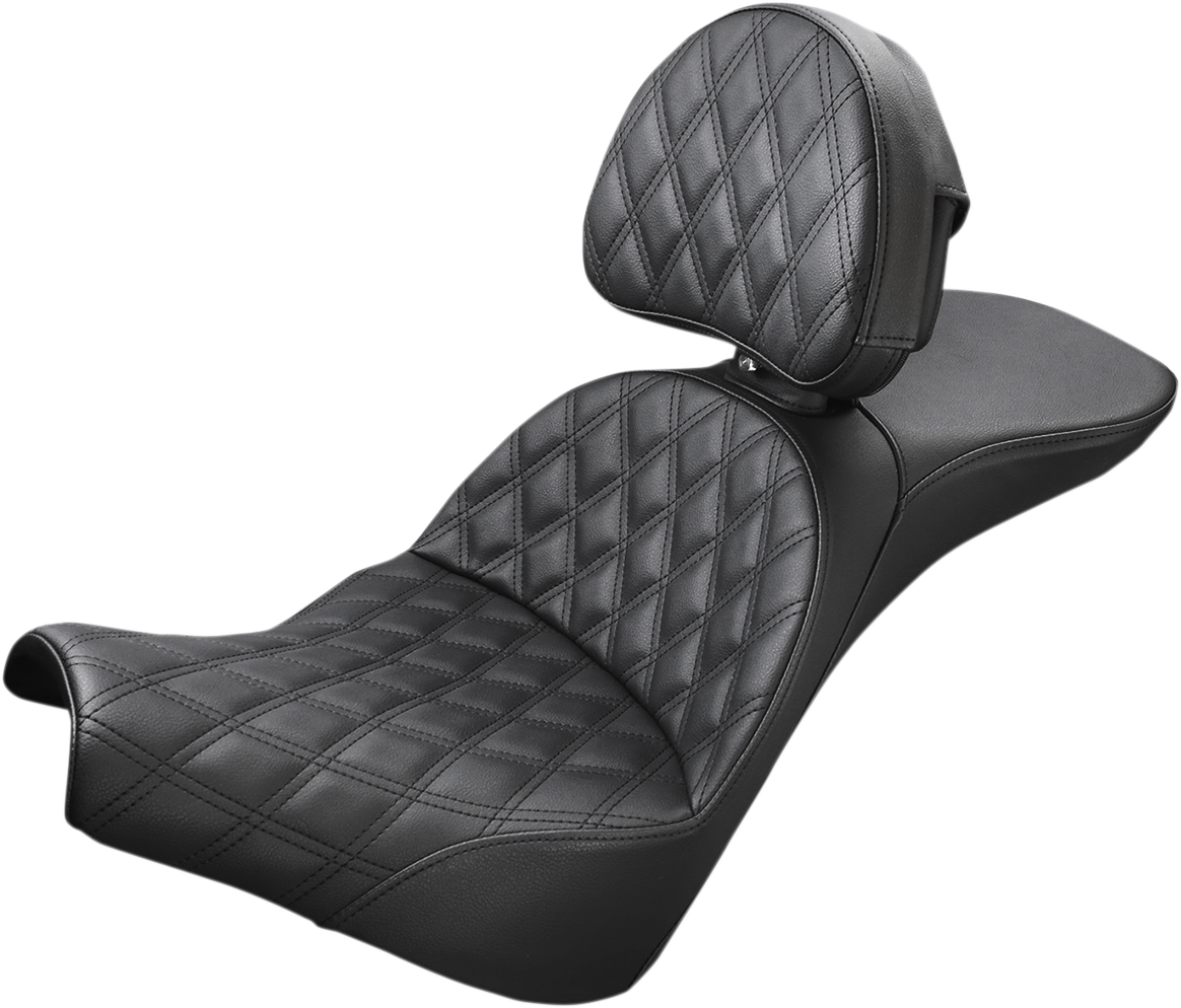 SADDLEMEN Explorer Seat - Lattice Stitched - Backrest - FXBB/FXST '18-'24 818-30-030LS