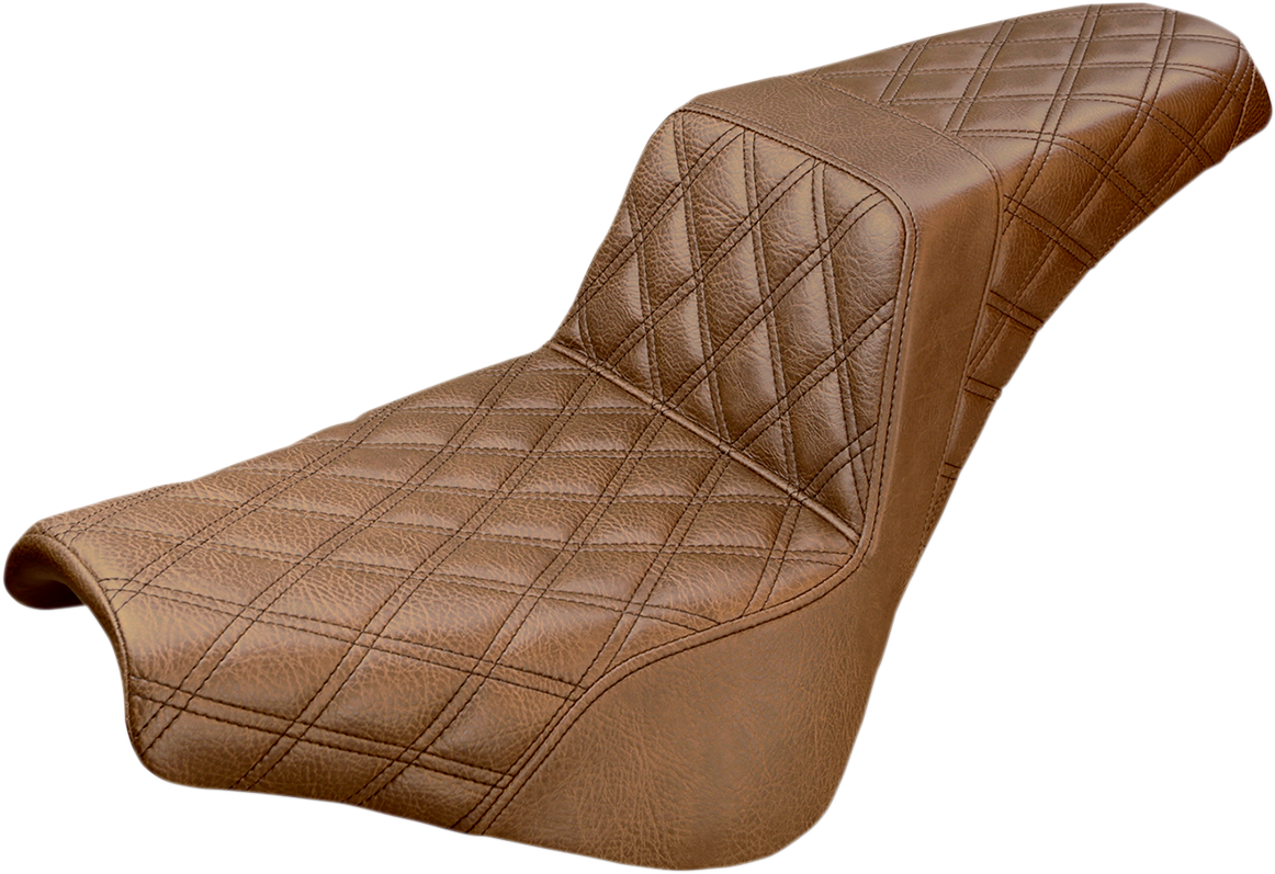 SADDLEMEN Step-Up Seat - Full Lattice Stitch - Brown 818-30-175BR