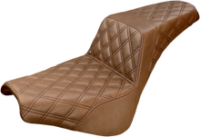SADDLEMEN Step-Up Seat - Full Lattice Stitch - Brown 818-30-175BR