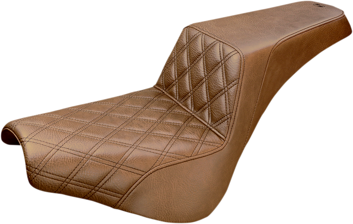 SADDLEMEN Step-Up Seat - Front Lattice Stitch - Brown - FX '18-'24 818-30-172BR