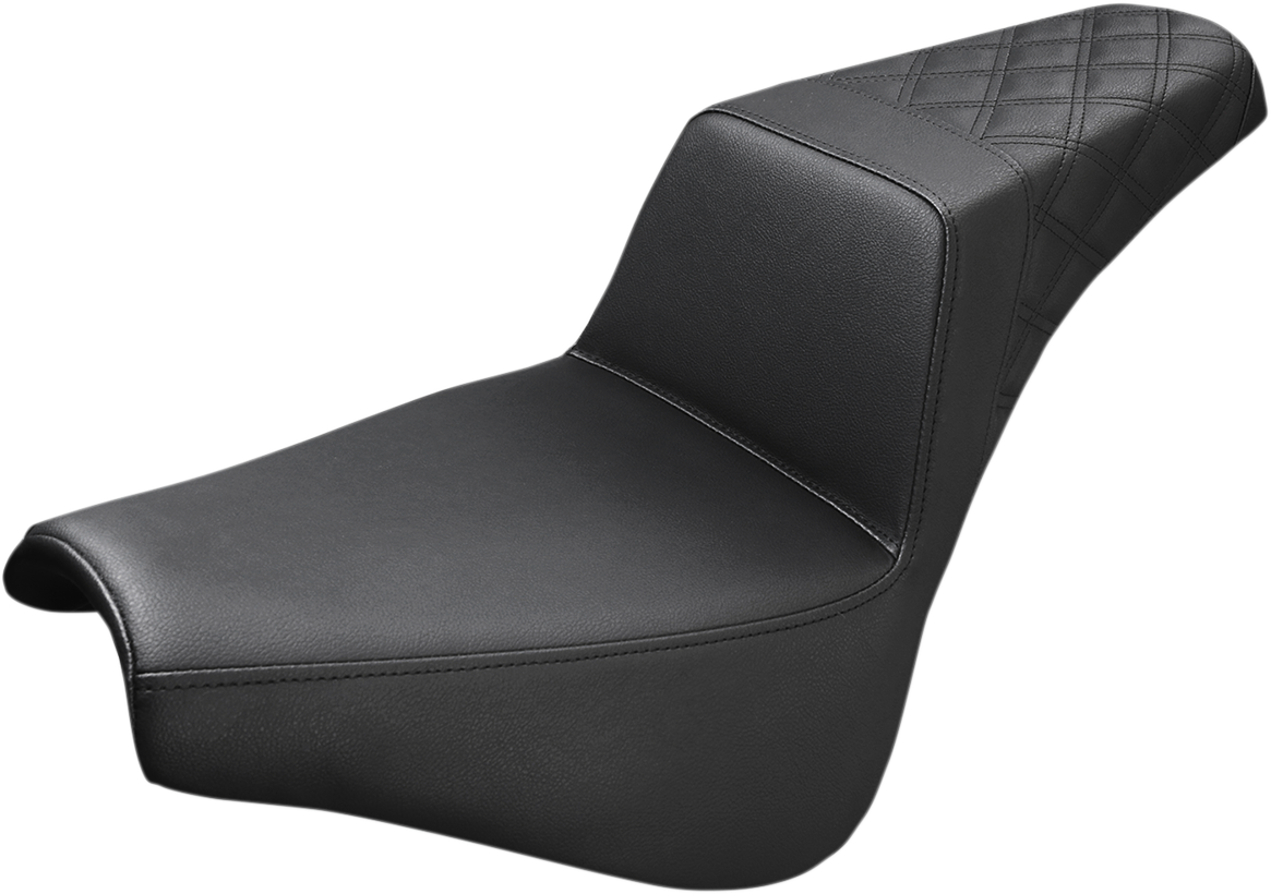 SADDLEMEN Step-Up Seat - Rear Lattice Stitch - Black - FX '18-'24 818-30-173