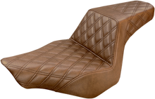 SADDLEMEN Step-Up Seat - Full Lattice Stitch - Brown - FXSB 813-27-175BR