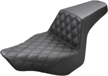 SADDLEMEN Step-Up Seat - Front Lattice Stitch - Black - FXSB 813-27-172