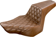 SADDLEMEN Step-Up Seat - Front Lattice Stitch - Brown - FXSB 813-27-172BR