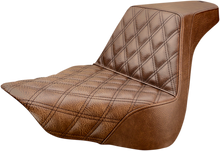 SADDLEMEN Step-Up Seat - Front Lattice Stitch - Brown - FL/FX '18-'24 818-27-172BR