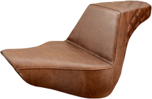 SADDLEMEN Step-Up Seat - Rear Lattice Stitch - Brown - FL/FX '18-'24 818-27-173BR
