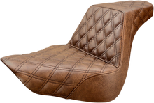 SADDLEMEN Step-Up Seat - Full Lattice Stitch - Brown - FL/FX '18-'24 818-27-175BR