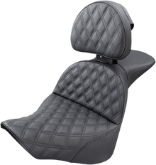 SADDLEMEN Explorer Seat - Lattice Stitched - Backrest - FL/FX '18-'24 818-27-030LS