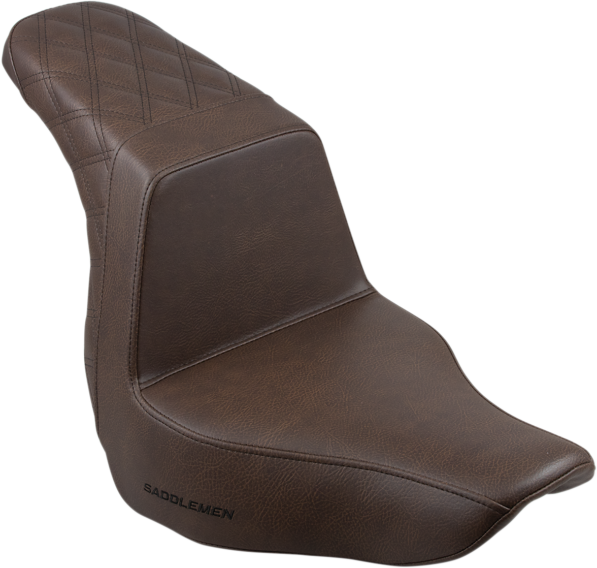 SADDLEMEN Step-Up Seat - Rear Lattice Stitch - Brown 818-29-173BR