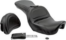 SADDLEMEN Seat - Explorer™ - With Backrest - Stitched - Black - FLD/FXD '06-'17 806-04-0301