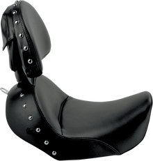 SADDLEMEN Heels Down Solo Seat - With Backrest - Studded - Black - Dyna 806-04-0031