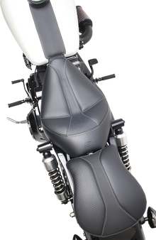 SADDLEMEN Dominator Solo Seat - w/o Backrest- Black w/ Gray Stitching - FXD/WG '96-'03 896-04-0042