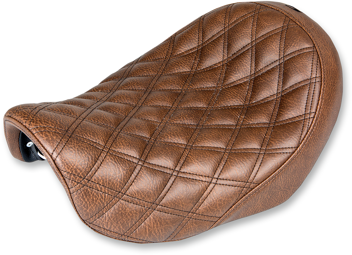 SADDLEMEN Renegade Solo Seat - Lattice Stitched - Brown - Dyna '04-'05 804-04-002BLS