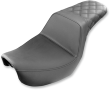 SADDLEMEN Step-Up Seat - Rear Lattice Stitched - Black - Dyna 806-04-173