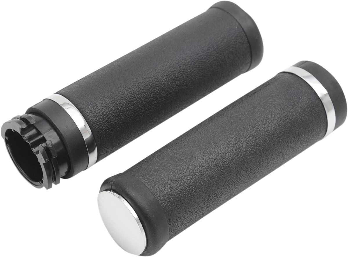 DRAG SPECIALTIES Rubber Grips with Accent Rings and End Caps - Hotop - Smooth - Cable 17-0556-BC324