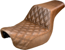 SADDLEMEN Step-Up Seat - Front Lattice Stitch - Brown - FXD 806-04-172BR