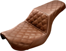 SADDLEMEN Step-Up Seat - Full Lattice Stitch - Brown - Dyna 804-04-175BR