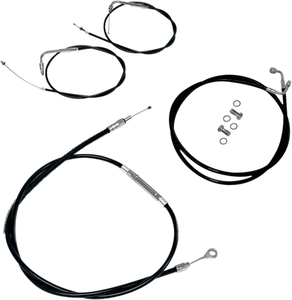 LA CHOPPERS Standard Black Vinyl Handlebar Cable/Brake Line Kit - 12"-14" Ape Hangers - '08-'11 FLSTSB LA-8120KT-13B