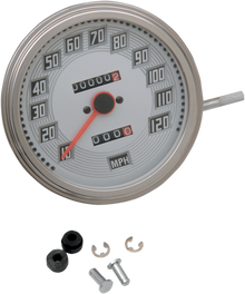 DRAG SPECIALTIES FL-Billet Look Style 2240:60 Speedometer - White Face 75695