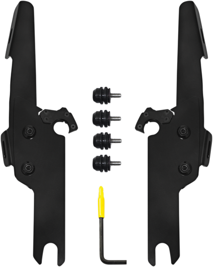 MEMPHIS SHADES Batwing Fats/Slim Mounting Kit - Black - FLHRS/XS MEB2041