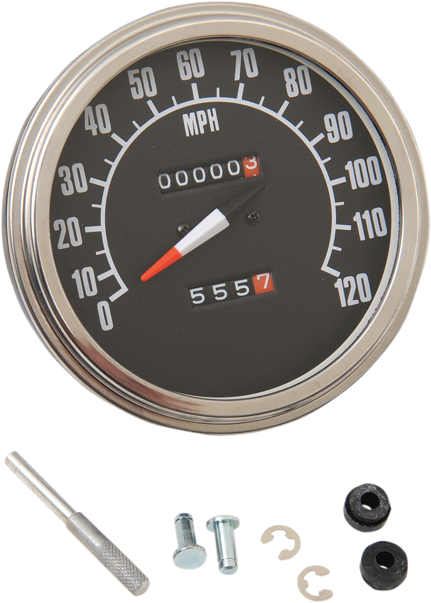 DRAG SPECIALTIES 5" MPH FL-'68-'84 Style 1:1 Speedometer - Black Face 70847M