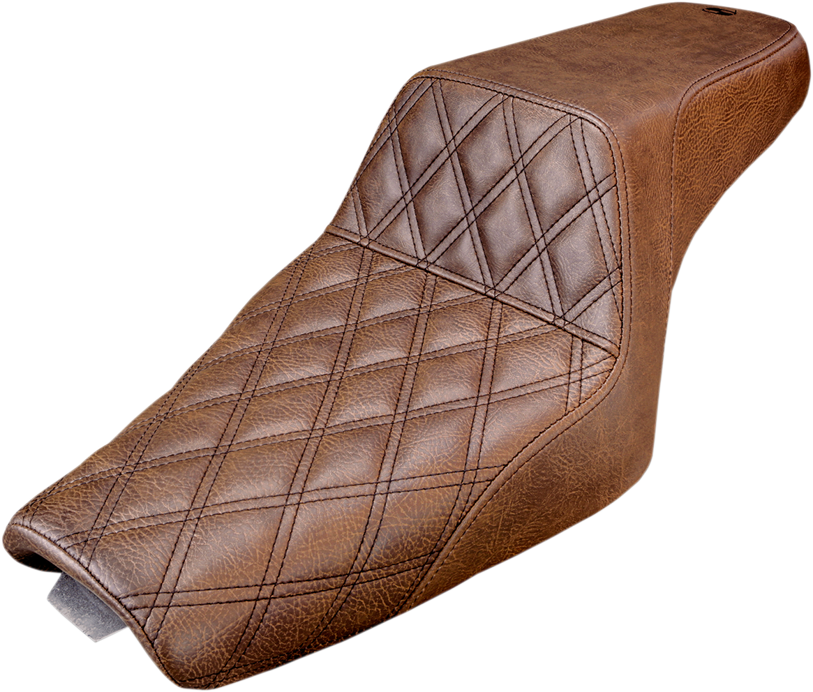 SADDLEMEN Step-Up Seat - Front Lattice Stitch - Brown - XL 807-11-172BR