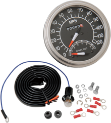 DRAG SPECIALTIES 5" MPH FL-Style 2:1 Speedometer with Tach - '68-'84 Black Face 72418M