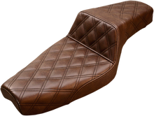 SADDLEMEN Step-Up Seat - Full Lattice Stitch - Brown - XL 807-03-175BR