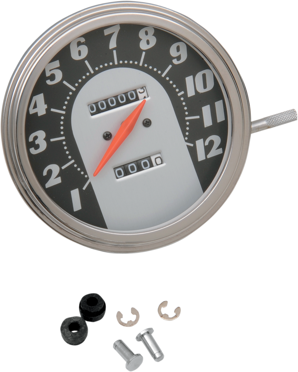 DRAG SPECIALTIES FL-'62-'67 Style 2240:60 Speedometer - Black/White Face 72397M