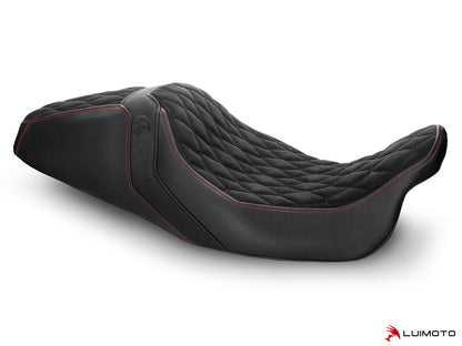 LUIMOTO (Hex-Diamond) Rider Seat Covers for the HARLEY DAVIDSON Road Glide / Street Glide (2011+)