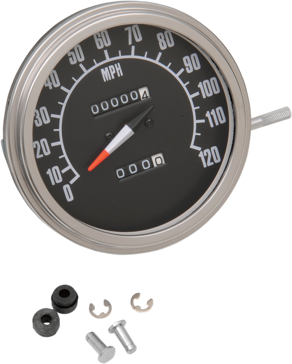 DRAG SPECIALTIES FL-'68-'84 Style 2240:60 Speedometer - Black Face 72407M