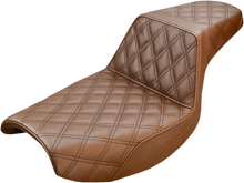 SADDLEMEN Step-Up Seat - Full Lattice Stitch - Brown - FXR 882-09-175BR
