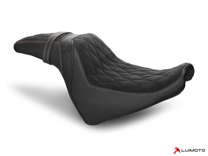 LUIMOTO (Hex-Diamond) Rider Seat Covers for the HARLEY DAVIDSON Fat Bob (2018+)