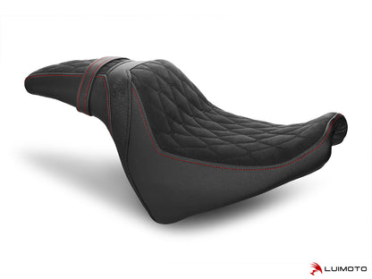 LUIMOTO (Hex-Diamond) Rider Seat Covers for the HARLEY DAVIDSON Fat Bob (2018+)