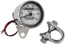 DRAG SPECIALTIES 2.4" MPH Mini LED Mechanical Speedometer/Indicators - Chrome Housing - White Face - 1:1 21-6824DS1-BX15