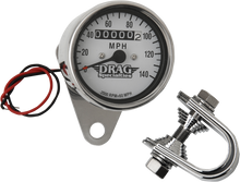 DRAG SPECIALTIES 2.4" MPH Mini LED Mechanical Speedometer/Indicators - Chrome Housing - White Face - 2:1 21-6825DS1-BX15