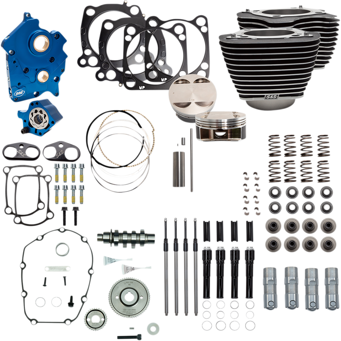 S&S CYCLE 124" Power Package - Gear Drive - Highlighted Fins - Black Pushrod Tubes - 107" M8 310-1058A