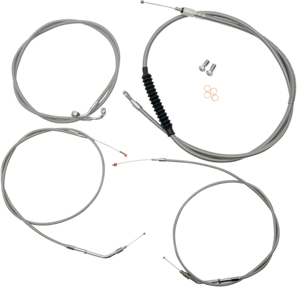 LA CHOPPERS Standard Stainless Braided Handlebar Cable/Brake Line Kit - 15"-17" Ape Hangers - '07-'22 Sportster LA-8320KT-16