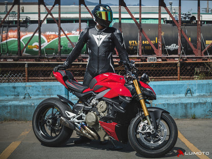 LUIMOTO VELOCE Passenger Seat Cover for DUCATI STREETFIGHTER V4 (20-22) / Panigale V2 (20-24)