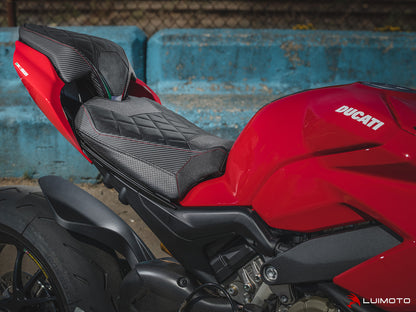 LUIMOTO DIAMOND GREZZO Passenger Seat Cover for DUCATI STREETFIGHTER V4 (20-22) / Panigale V2 (20-24)