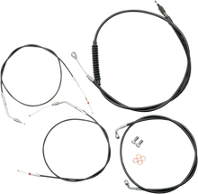 LA CHOPPERS Standard Black Vinyl Handlebar Cable/Brake Line Kit - Mini Ape Hangers - '04-'06 Sportster LA-8310KT-08B