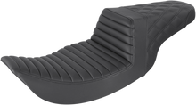 SADDLEMEN Step-Up Seat - Front Tuck-n-Roll/Rear Lattice Stitch - Black 897-06-176