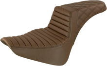 SADDLEMEN Step-Up Seat - Front Tuck-n-Roll/Rear Lattice Stitch - Brown 818-33-176BR