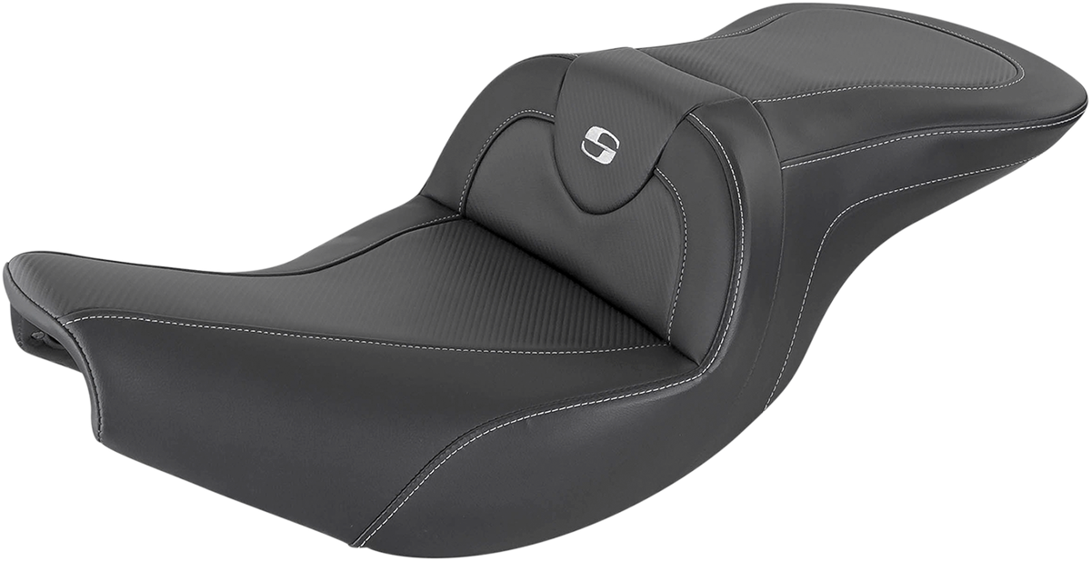 SADDLEMEN Heated Roadsofa™ Seat - Carbon Fiber - Without Backrest - Black I14-07-185HCT