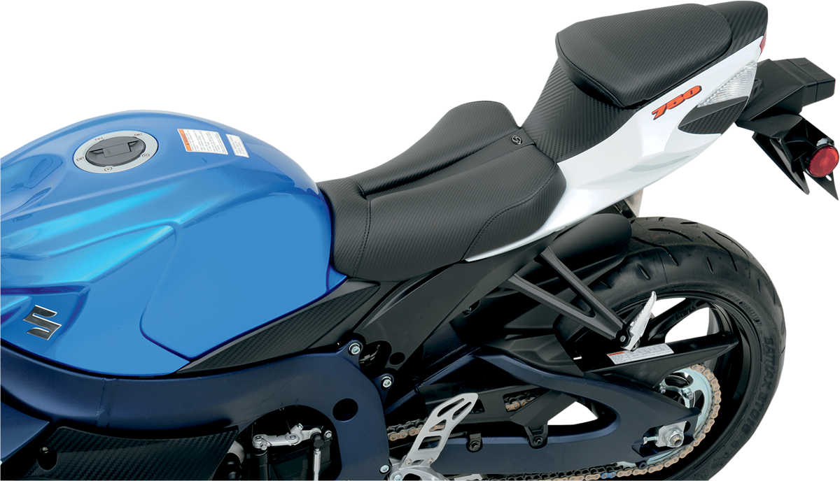 SADDLEMEN Gel Channel™ Track Carbon Fiber Sport Seat - Black - GSXR 600/750 0810-S029