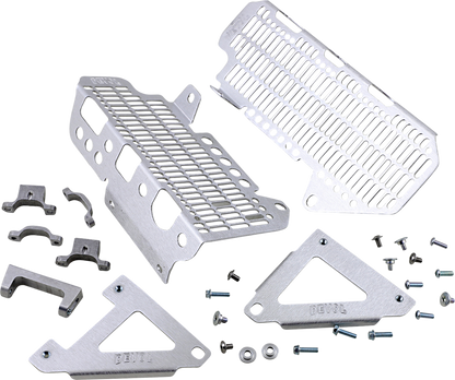 DEVOL Radiator Guards - Brushed Aluminum - Honda 0101-1211