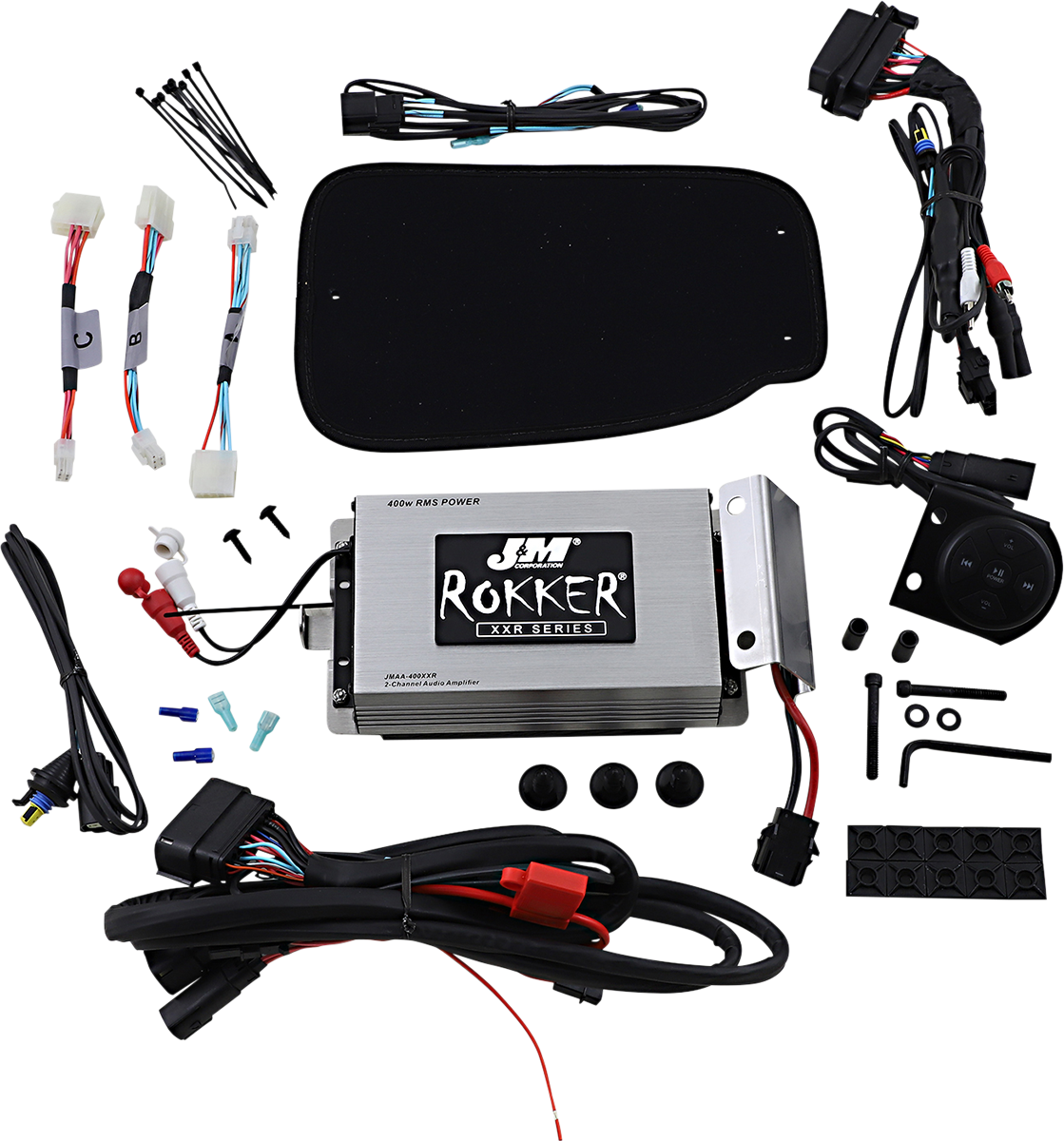 J & M 400 W 2-Channel Bluetooth Amp Kit - Harley Davidson JAMP-400RK14BLU