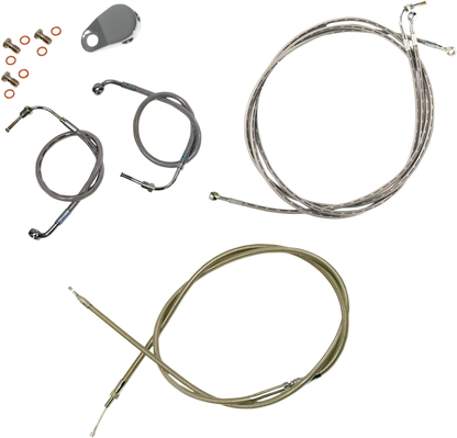 LA CHOPPERS Standard Stainless Braided Handlebar Cable/Brake Line Kit - 12"-14" Ape Hangers - '08-'13 FLTR LA-8050KT-13