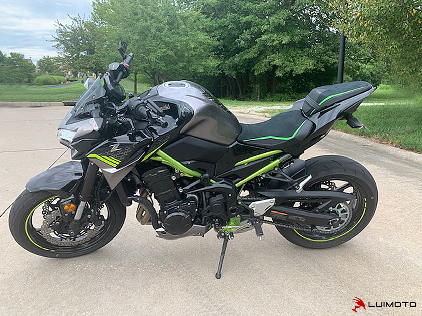 LUIMOTO (Sport) Rider Seat Covers for the Kawasaki Z900 (2020+) - OE seat for Canada / Europe and others AKA Ergo Fit Extended Reach Seat