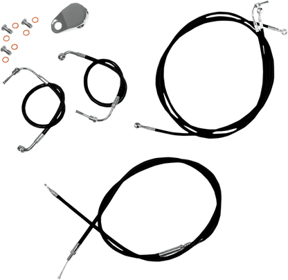LA CHOPPERS Standard Black Vinyl Handlebar Cable/Brake Line Kit - 15"-17" Ape Hangers - '08-'13 FLTR LA-8050KT-16B